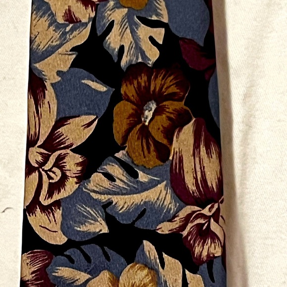 Perry Ellis Portfolio Italian 100% Silk Tie Hawaiian Luau Aloha Floral - Picture 2 of 4